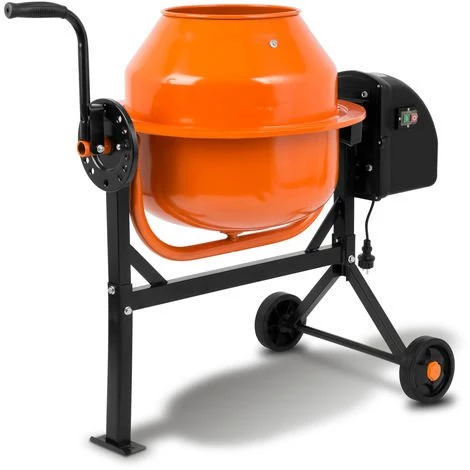 EBERTH Betonmischer Mischmaschine Elektrisch Mit 65L Trommelvolumen, 220W Motor, 230V, Stahl-Gestell Mit Transporträdern, Trommel Und Zahnkranz Aus Stahl, Feststellbarer Handgriff, Breite Fußplatte 1 EBERTH Betonmischer Mischmaschine Elektrisch Mit 65L Trommelvolumen, 220W Motor, 230V, Stahl-Gestell Mit Transporträdern, Trommel Und Zahnkranz Aus Stahl, Feststellbarer Handgriff, Breite Fußplatte
