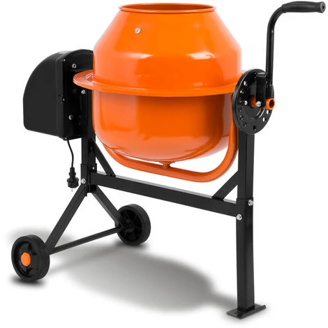 EBERTH Betonmischer Mischmaschine Elektrisch Mit 65L Trommelvolumen, 220W Motor, 230V, Stahl-Gestell Mit Transporträdern, Trommel Und Zahnkranz Aus Stahl, Feststellbarer Handgriff, Breite Fußplatte 2 EBERTH Betonmischer Mischmaschine Elektrisch Mit 65L Trommelvolumen, 220W Motor, 230V, Stahl-Gestell Mit Transporträdern, Trommel Und Zahnkranz Aus Stahl, Feststellbarer Handgriff, Breite Fußplatte – Bild 2