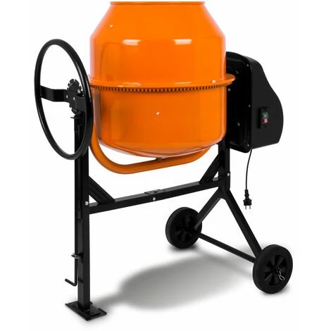 EBERTH Betonmischer Mischmaschine Elektrisch Mit 140L Trommelvolumen (550W Motor, 230V, Stahl-Gestell Mit Transporträdern, Trommel Und Zahnkranz Aus Stahl, Feststellbares Handrad, Breite Fußplatte) 1 EBERTH Betonmischer Mischmaschine Elektrisch Mit 140L Trommelvolumen (550W Motor, 230V, Stahl-Gestell Mit Transporträdern, Trommel Und Zahnkranz Aus Stahl, Feststellbares Handrad, Breite Fußplatte)