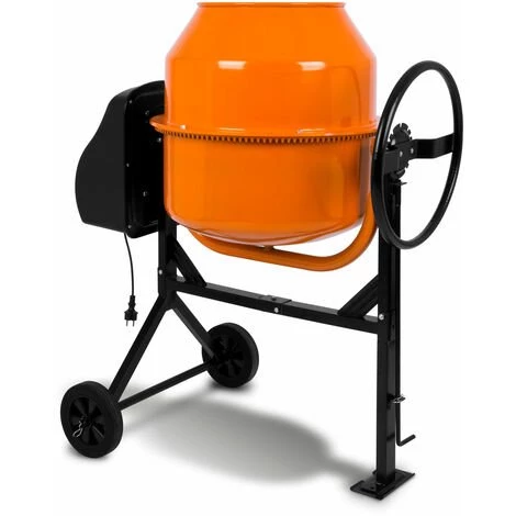 EBERTH Betonmischer Mischmaschine Elektrisch Mit 140L Trommelvolumen (550W Motor, 230V, Stahl-Gestell Mit Transporträdern, Trommel Und Zahnkranz Aus Stahl, Feststellbares Handrad, Breite Fußplatte) 2 EBERTH Betonmischer Mischmaschine Elektrisch Mit 140L Trommelvolumen (550W Motor, 230V, Stahl-Gestell Mit Transporträdern, Trommel Und Zahnkranz Aus Stahl, Feststellbares Handrad, Breite Fußplatte) – Bild 2