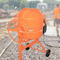 TIMBERTECH® Betonmischer - 140L, 550 W, Mit Handrad, 2 Räder, Elektrisch, Stahl, Orange/Schwarz - Mörtelmischer, Zementmischer, Mischer, Mischmaschine, Betonmischmaschine 7 TIMBERTECH® Betonmischer - 140L, 550 W, Mit Handrad, 2 Räder, Elektrisch, Stahl, Orange/Schwarz - Mörtelmischer, Zementmischer, Mischer, Mischmaschine, Betonmischmaschine -Günstiges Werkzeuge für Rohbau & Beton Geschäft 66808801 3